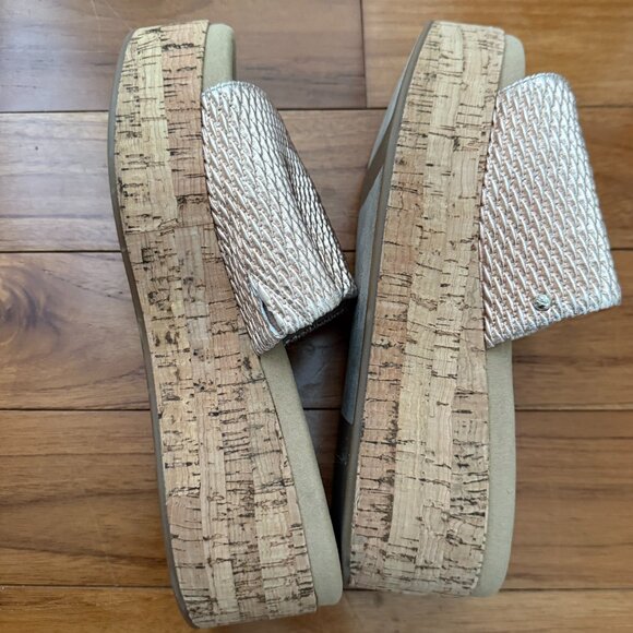 NO BOX Wome Sam Edelman Wendi Platform Slide Sandals in Beige Size 8 - Picture 6 of 8